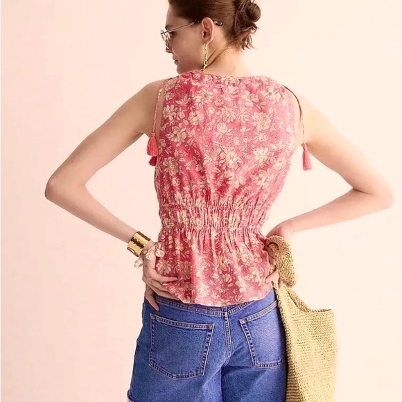 NWT J Crew V-Neck Cotton Voile Top in Tossed Floral - Picture 5 of 5